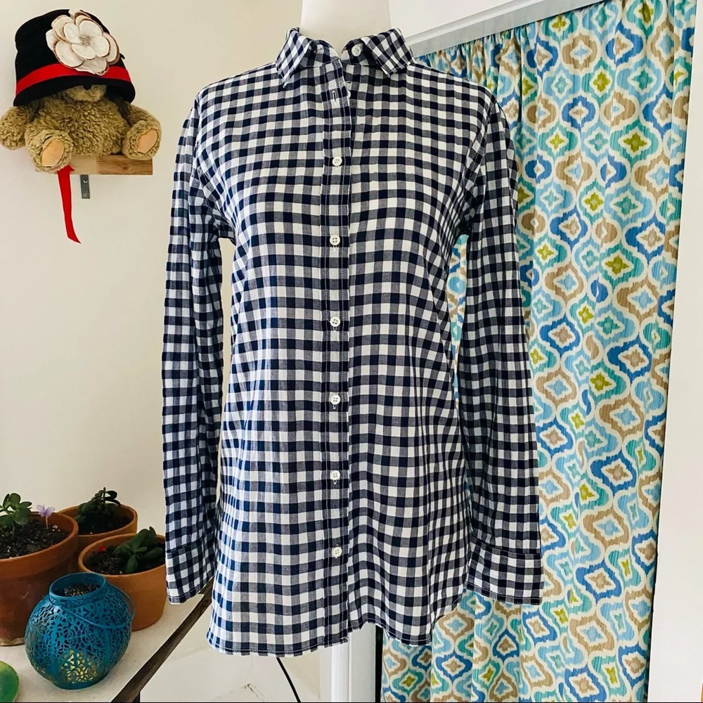 J. Crew Classic-fit Boy Shirt in Crinkle Gingham (size 4P)
